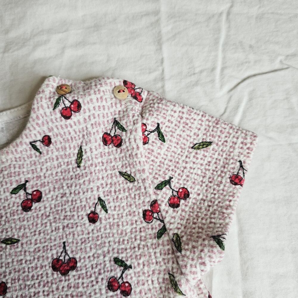 Zara Baby Girl Cherry Short Sleeve Dress 3-4 Years - Picture 2 of 5